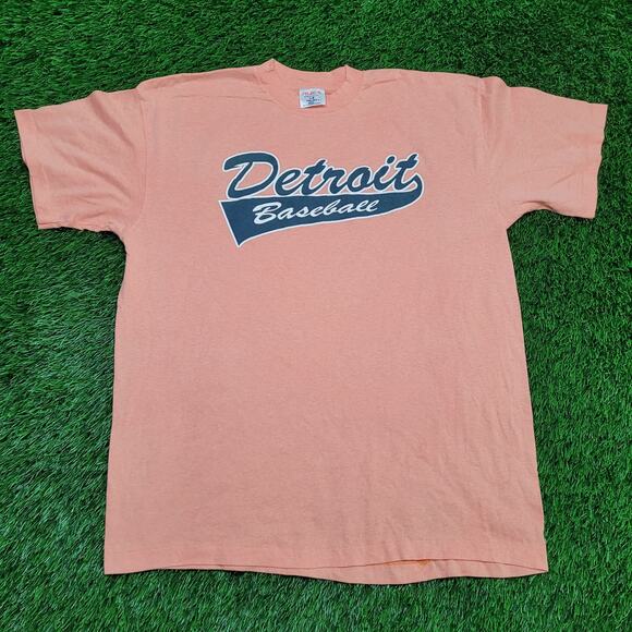 Vintage 80s Detroit Baseball T-Shirt Large Single Stitch Made In USA - Picture 1 of 11